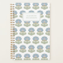 Elegant Arts & Crafts Inspired Blue Green Floral