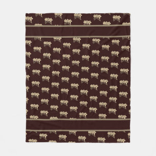 Elegant asian gladioli flowers floral brown fleece blanket