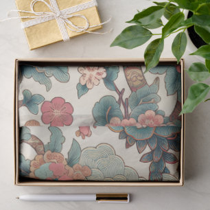 Elegant Asian-Inspired Botanical Tissue Paper