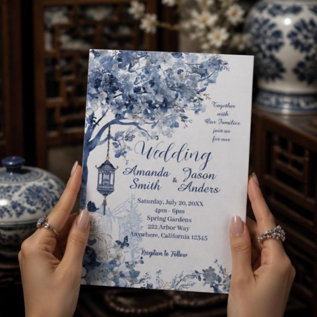 Elegant Asian-Inspired Romantic Wedding Invitation (Creator Uploaded)