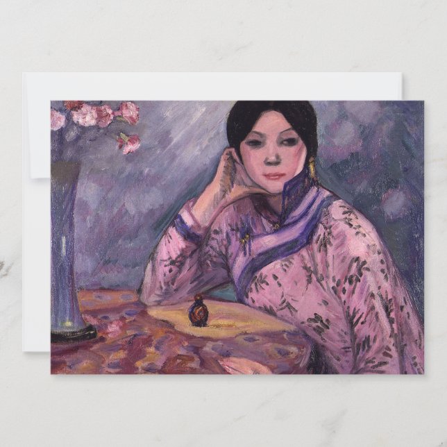 Elegant Asian Lady with a Perfume Bottle Card (Front)