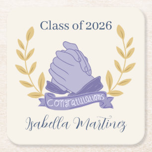 Elegant ASL Congratulations Graduation Coasters