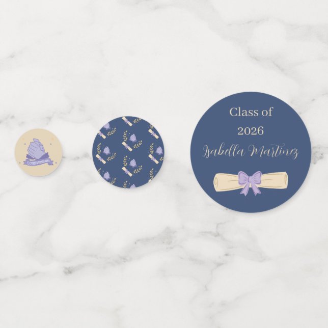 Elegant ASL Congratulations Graduation  Confetti (Fronts)