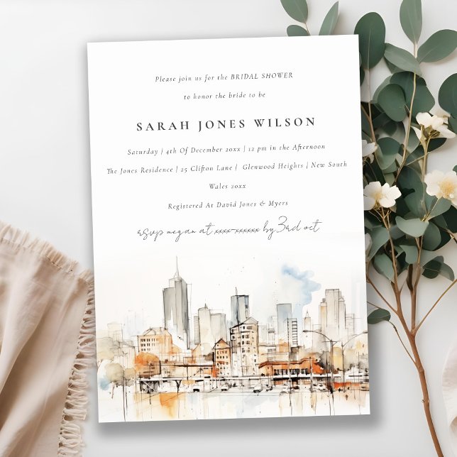 Elegant Atlanta Georgia Landscape Bridal Shower Invitation (Creator Uploaded)