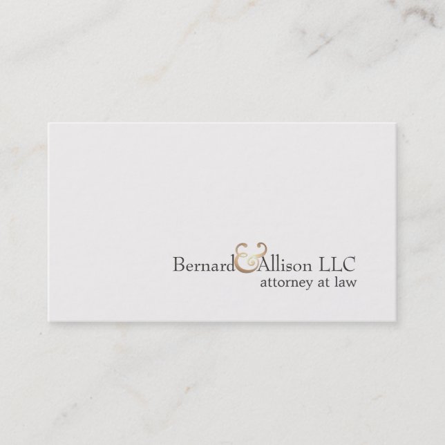 Elegant Attorney at Law Simple Off White Card (Front)