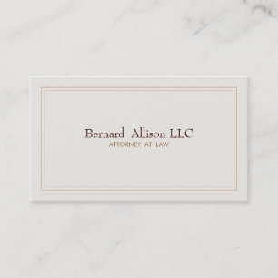 Elegant Attorney Ivory Professional Traditional Business Card