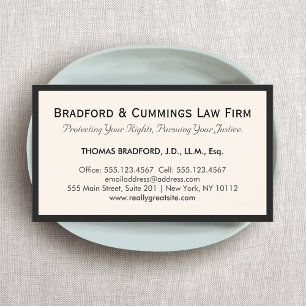 Elegant Attorney Law Firm  Business Card
