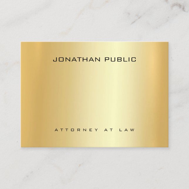 Elegant Attorney Lawyer Gold Template Law Office Business Card (Front)