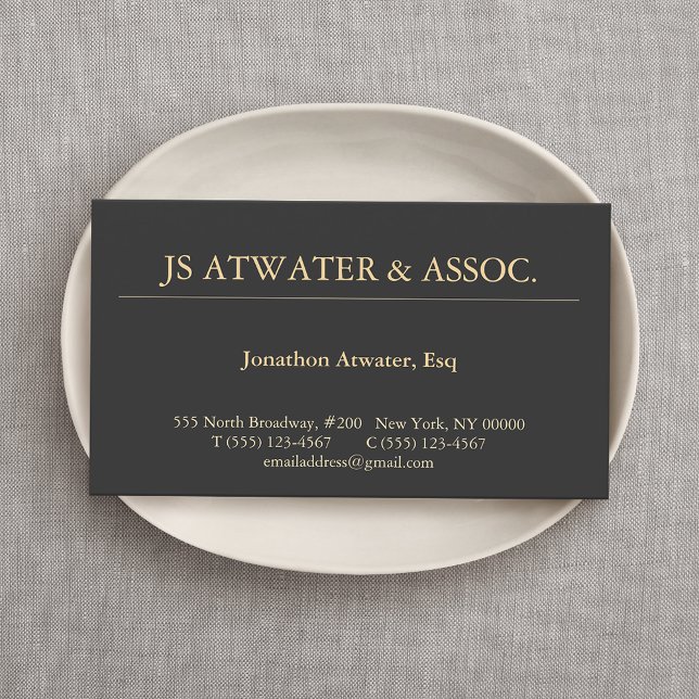 Elegant Attorney Lawyer Professional Black Business Card (Creator Uploaded)