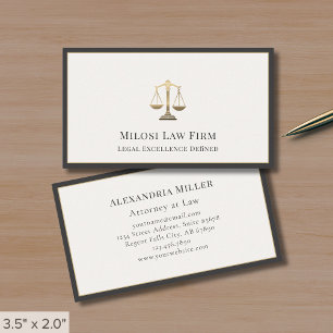 Elegant Attorney Legal Office Law Firm Business Card