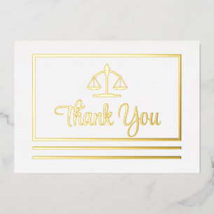 Elegant Attorney Thank You Foil Postcard