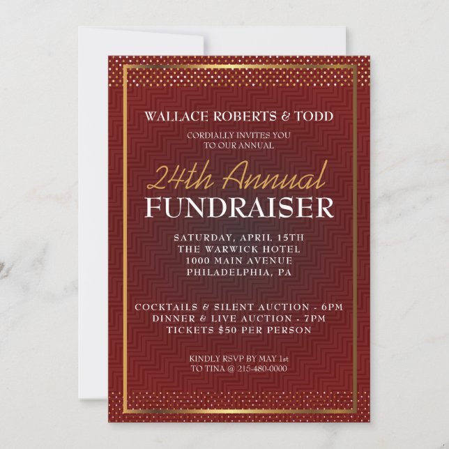 Elegant Auction Corporate Gala Fundraiser Invite (Front)