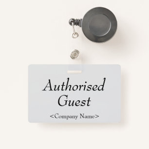 Elegant "Authorised Guest" Badge ID Badge