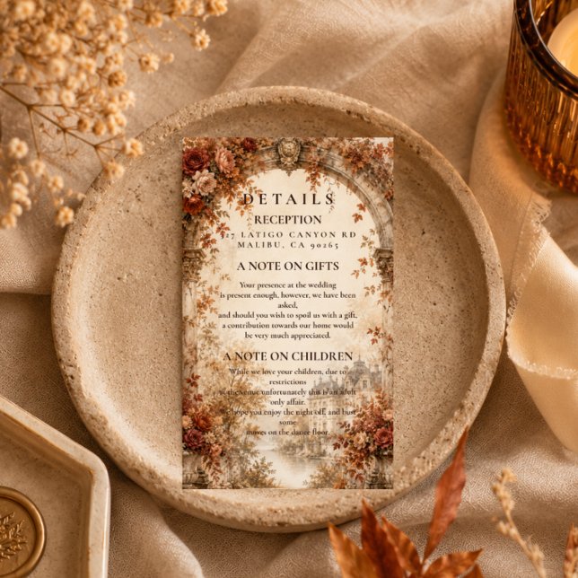 Elegant Autumn Arch Wedding Enclosure Card (Creator Uploaded)