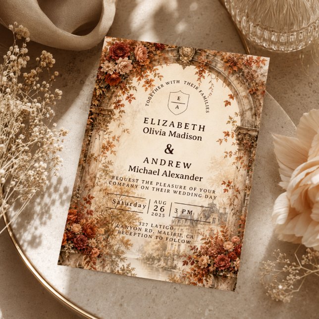 Elegant Autumn Arch Wedding Invitation (Creator Uploaded)