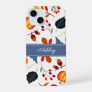 Elegant Autumn Botanical Leaves iPhone 15 Case