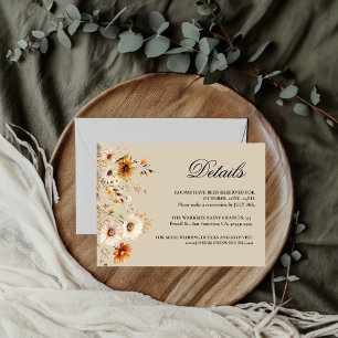 Elegant Autumn Botanical Wildflower wedding RSVP Card