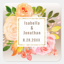 Elegant Autumn Brown Floral Bloom Gradient Wedding