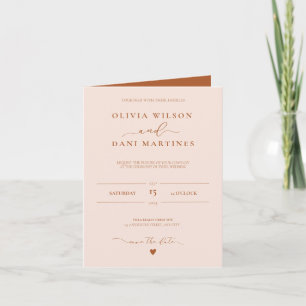 Elegant Autumn Colour Wedding Invitation