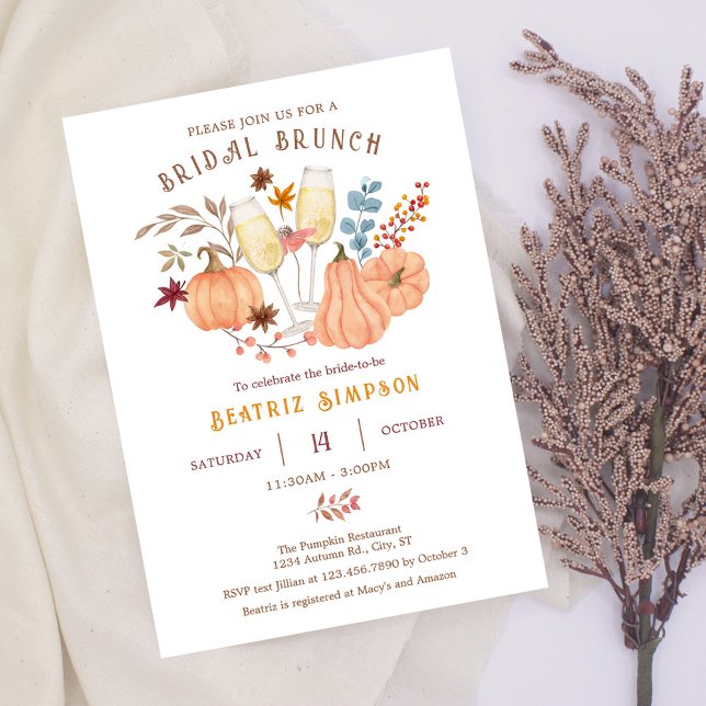 Elegant Autumn Fall Bridal Shower Invitation (Creator Uploaded)