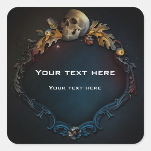Elegant Autumn Fall Enchanted Magical Halloween Square Sticker