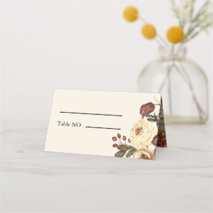 Elegant Autumn Fall Floral Wedding Place Card