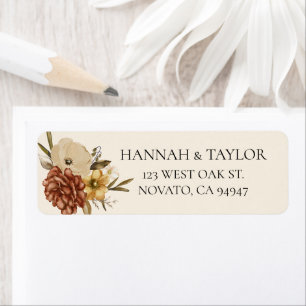 Elegant Autumn Fall Floral Wedding Return Address