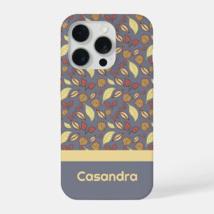 Elegant Autumn falling leaves Watercolor custom iPhone 15 Pro Case