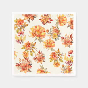 Elegant Autumn Floral Napkin