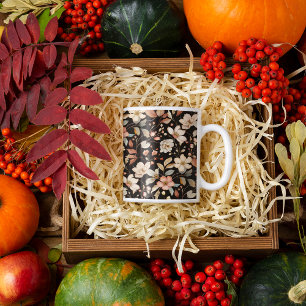 Elegant Autumn Floral Watercolor Mug