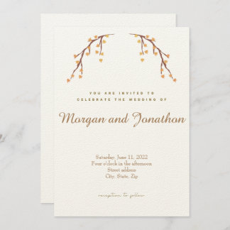 Elegant Autumn Floral Wedding Collection Invitation