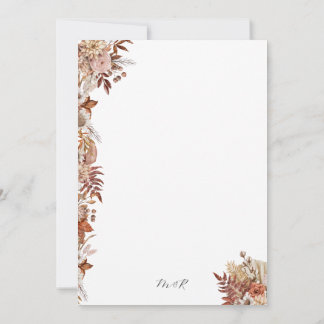 Elegant Autumn Floral Wedding Invitation