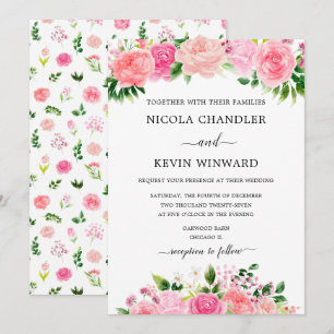 Elegant Autumn Floral Wedding Invitation
