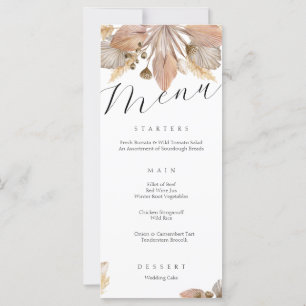 Elegant Autumn Floral Wedding Menu