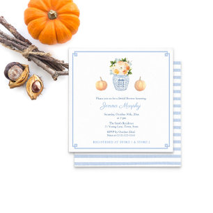 Elegant Autumn Florals Ginger Jar Bridal Shower Invitation