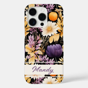 Elegant autumn flowers fall pattern iPhone 16 pro case