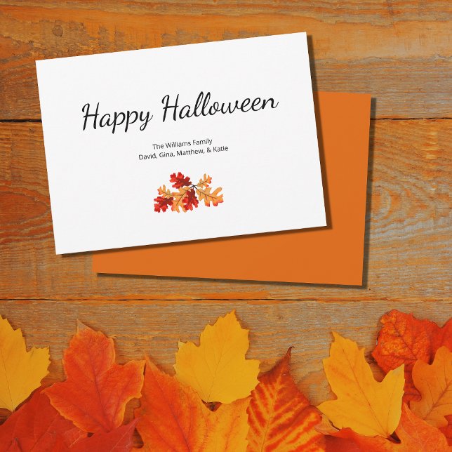 Elegant Autumn Foliage Happy Halloween  Holiday Card (Creator Uploaded)