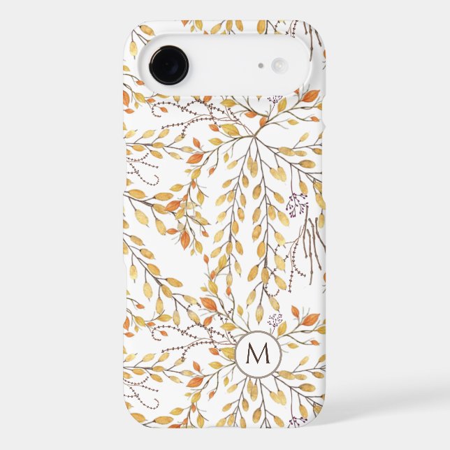 Elegant Autumn Foliage Pattern Personalised Case-Mate iPhone Case (Back)