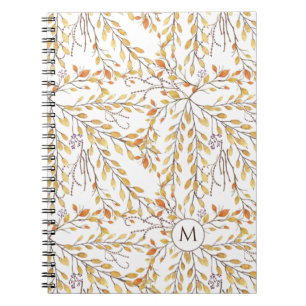 Elegant Autumn Foliage Pattern Personalised Throw Notebook