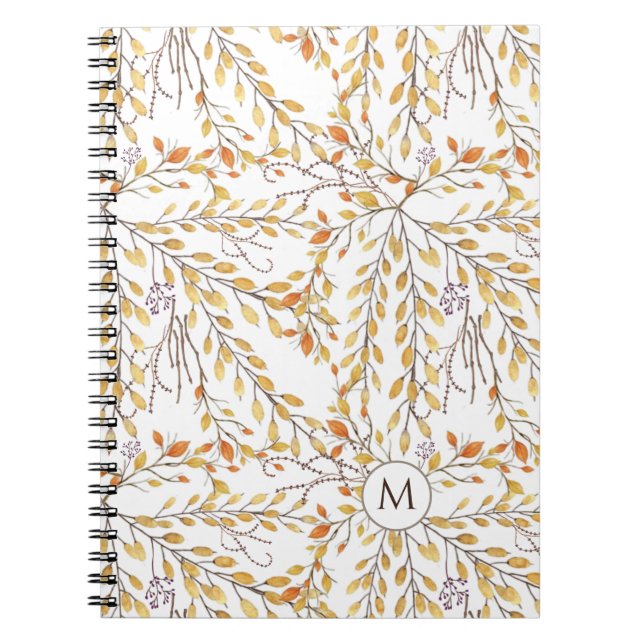 Elegant Autumn Foliage Pattern Personalised Throw  Notebook (Front)