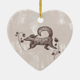elegant autumn  fox  ceramic tree decoration