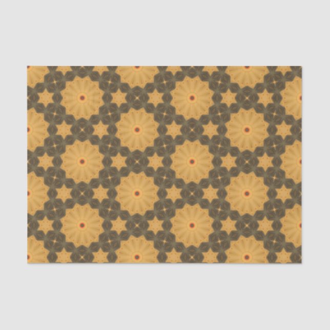 Elegant Autumn Geometric Pattern Abstract Floral Tissue Paper (Front)