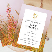Elegant Autumn Grass Meadow Fall Baby Shower