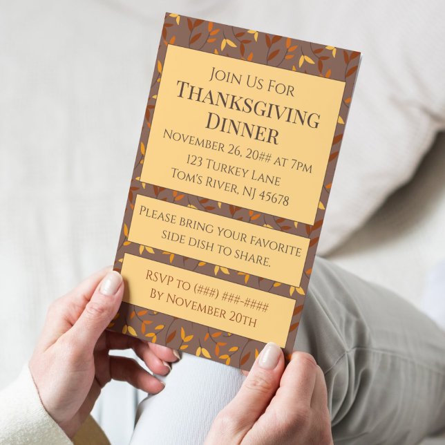 Elegant Autumn Leaf Invitation Postcard (Creator Uploaded)