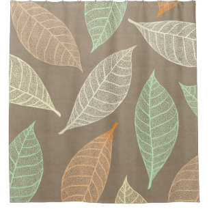 Elegant Autumn Leaf Skeletons & Faux Burlap Shower Curtain