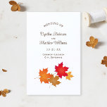 Elegant Autumn Leaves Fall Wedding Programs<br><div class="desc">Fall themed wedding ceremony program design with ivory background features vibrant fall foliage in yellow,  gold,  orange,  copper,  and red colours. Personalise the chocolate brown custom text for your bridal party,  ceremony information,  and thank you message. Note: these text weight paper programs arrive flat and require folding to assemble.</div>