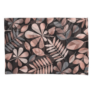 Elegant Autumn Leaves: Pastel Geometric Pillowcase