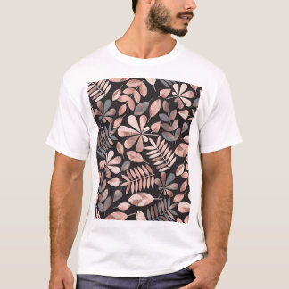 Elegant Autumn Leaves: Pastel Geometric T-Shirt