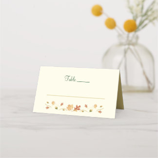 Elegant Autumn Leaves Place Card