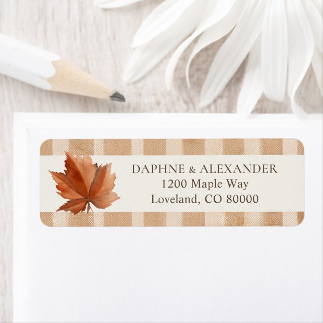 Elegant Autumn Leaves Return Address (Insitu)